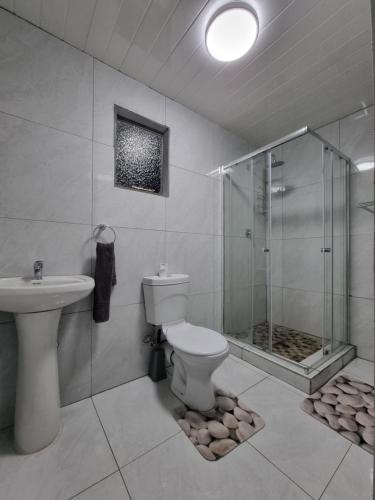 范德拜尔帕克016 Guest House的浴室配有卫生间、淋浴和盥洗盆。
