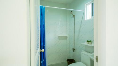 ZambalesSun in Hand Beach Resort的带淋浴和卫生间的浴室