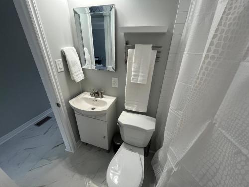 渥太华Casa LACK - Tranquila Suites 2的白色的浴室设有卫生间和水槽。