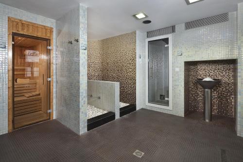 塞拉内华达塞拉内华达美利亚酒店的设有带步入式淋浴间和步入式淋浴间的浴室
