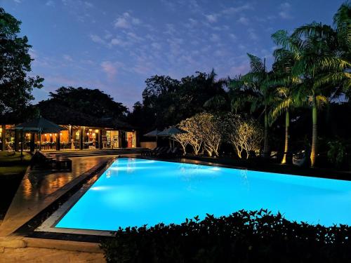 坦加拉Palm Paradise Cabanas & Villas Beach Resort的夜间在度假村的游泳池