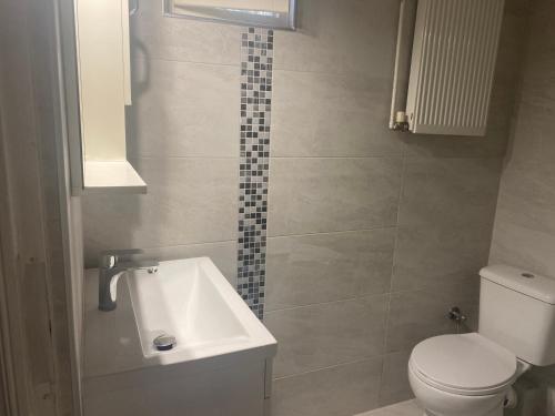 帕莱欧卡斯提撒Villa Stephanie的浴室配有白色卫生间和盥洗盆。