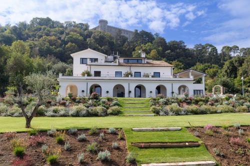 布拉恰诺Vigna Caio Relais & Spa的山丘上带花园的房子