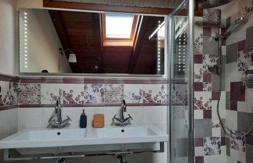 拉奎拉Amaranto99的浴室设有2个水槽和镜子
