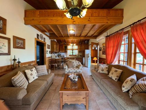 Kapilio Cottage House的带沙发和桌子的客厅