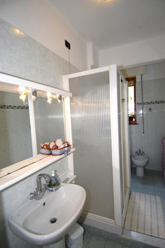 蒙特罗索阿尔马雷维森则纳公寓的一间带水槽和卫生间的浴室