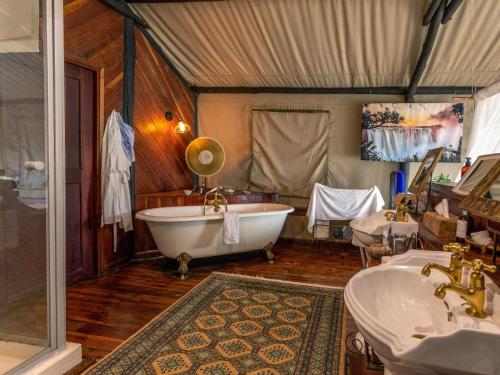 利文斯顿Tintswalo Siankaba的带浴缸和盥洗盆的浴室