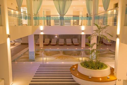 帕拉卡斯阿兰瓦帕拉卡斯酒店的酒店大堂,在锅里种植植物
