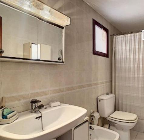 阿利坎特Victoria Hospedaje的一间带水槽、卫生间和镜子的浴室