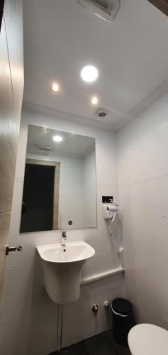 马德里CH Otello Rooms I - Madrid的白色的浴室设有水槽和镜子