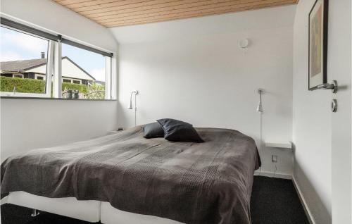 凯特明讷2 Bedroom Nice Home In Kerteminde的一间卧室设有一张大床和大窗户