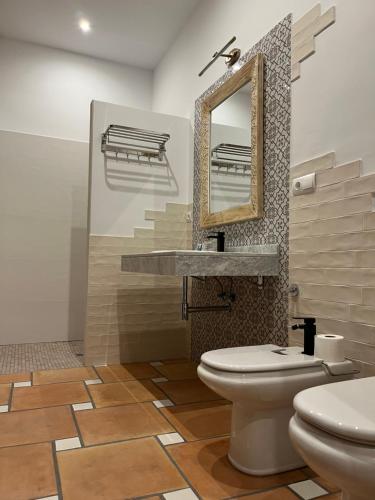 Benalúa de GuadixEl Carmen的一间带卫生间和镜子的浴室