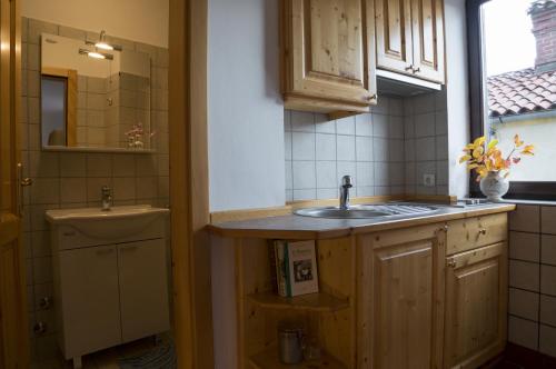 斯丹尼桑吉尔佐贝玛利亚杰拉公寓的一个带水槽和水槽的小厨房