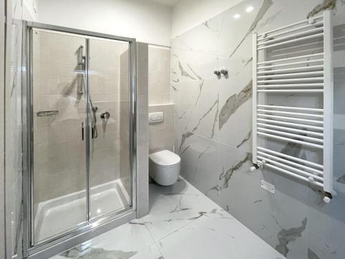 西尔米奥奈Villa Pensione Mercedes的带淋浴和卫生间的浴室