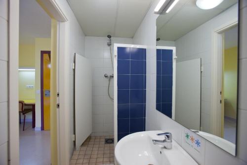 拉莫利纳Alberg La Molina Xanascat的一间带水槽和镜子的浴室