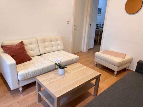 里斯本Casas do Olival Apartments的带沙发和咖啡桌的客厅