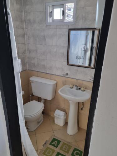 洛马斯-德萨莫拉GORRITI VIEW的一间带卫生间和水槽的小浴室