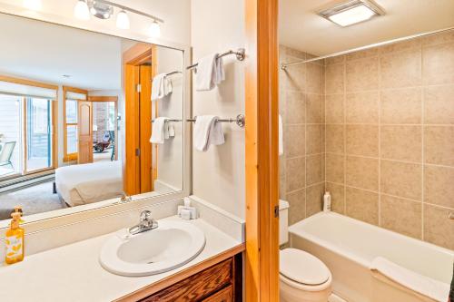 斯廷博特斯普林斯Lodge at Steamboat A309的一间带水槽、卫生间和镜子的浴室