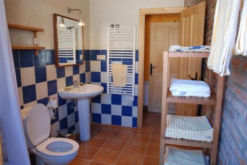 Soto y AmíoLa formigana的浴室配有盥洗盆、卫生间和盥洗盆。
