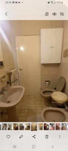 马德普拉塔Departamento planta alta chauvin的一间带卫生间和水槽的浴室