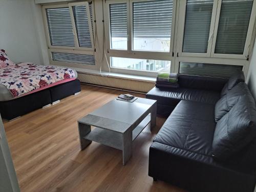 伯尔尼Apartment Zentrum Bern Marzili的带沙发和咖啡桌的客厅