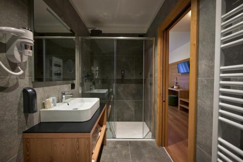 卡德尔佐内里约酒店的一间带水槽和淋浴的浴室