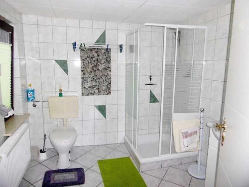 RambinRuegen_Fewo 42的带淋浴和卫生间的浴室