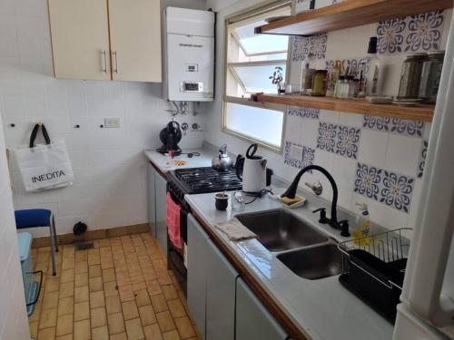 布宜诺斯艾利斯Apart Campana VDP的一间带水槽和炉灶的小厨房