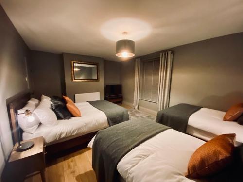 毕晓普奥克兰The Etherley - Zillo的酒店客房带两张床,房间带两张双人床。
