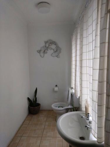 彼得马里茨堡loft 33的白色的浴室设有卫生间和水槽。