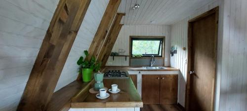 MolcoMolco Alpina的一个带柜台和水槽的小厨房