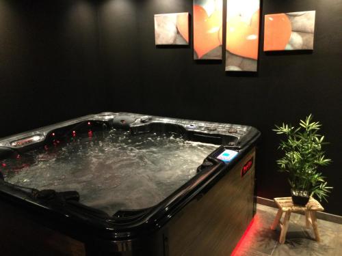 Saint-InglevertDétour d’un soir…的植物间里的一个大型热水浴缸