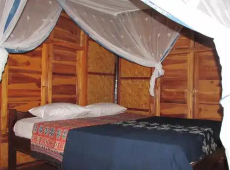 NdanguGUEST HOUSE的一间卧室配有一张床和天篷