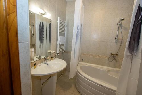 第比利斯Hotel Old Tbilisi 5 rooms的一间带水槽、浴缸和卫生间的浴室