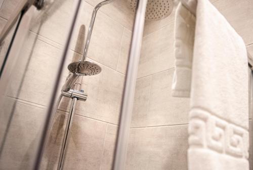 基尔赛斯克池曼酒店的浴室内配有淋浴和头顶淋浴