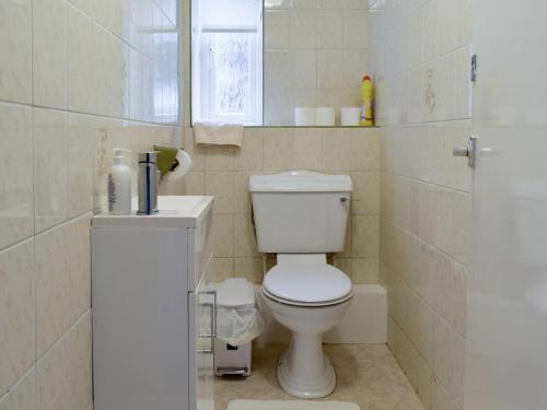 LlanferresSisial Y Gwynt的白色的浴室设有卫生间和水槽。