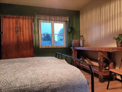达默SWANder的一间卧室设有一张床和一个窗口