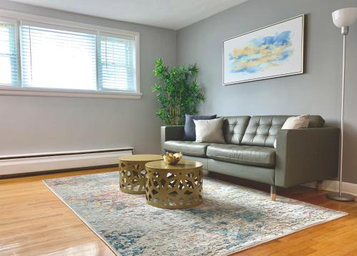 渥太华Simply Stays的带沙发和地毯的客厅