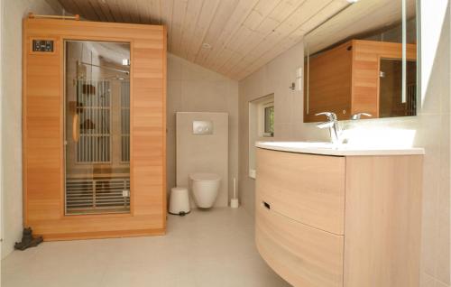 凡岛林威法诺十号度假屋的一间带水槽和卫生间的浴室