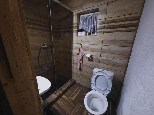 鲁容贝罗克Chalupa M&P 2的一间带卫生间和淋浴的小浴室