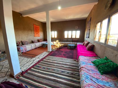 姆哈米德jardin du desert的带沙发和地毯的客厅