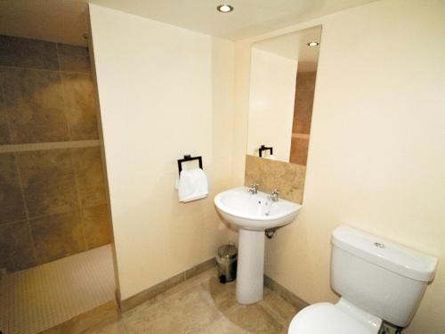 DunstallGrooms Cottage - E5398的一间带水槽、卫生间和镜子的浴室