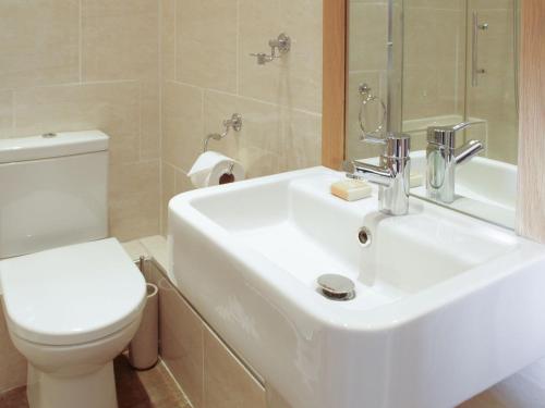 West LuttonThe Old Forge的浴室配有白色水槽和卫生间。
