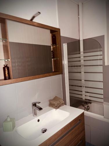 圣迪耶Petit prince chambre à louer的一间带水槽和镜子的浴室