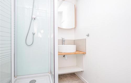 洛尔格2 Bedroom Cozy Home In Lorgues的带淋浴和盥洗盆的浴室