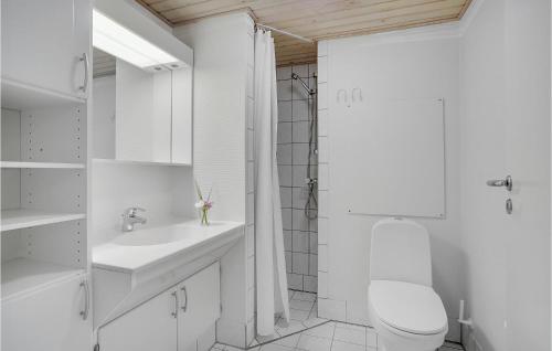 凡岛Lejl, 226 St,的白色的浴室设有卫生间和水槽。