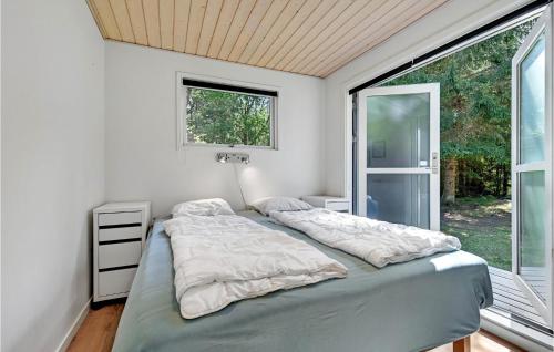 ØksenmølleStunning Home In Ebeltoft With Kitchen的一间卧室设有一张床和一个窗口