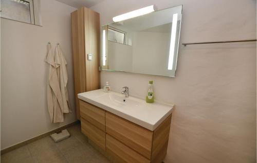 福堡Cozy Apartment In Faaborg With Wifi的一间带水槽和镜子的浴室