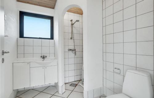 猎枪海滩思科德克内贝尔九号度假屋的白色的浴室设有卫生间和水槽。