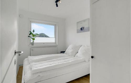 维泽桑讷Stunning Home In Hvide Sande With Kitchen的白色的客房设有沙发和窗户。